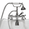 Cambridge Plumbing Clawfoot Tub Deck Mount Brass Faucet with Hand Held Shower-Polished Chrome CAM463-2-CP